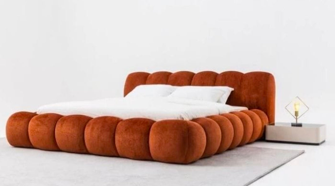 Bent Orange Sleigh Bed
