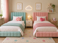 Pastel Twin Kids Bed Set